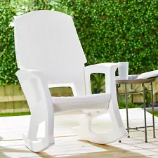 Grant Park White Plastic Outdoor Rocking Chair