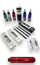 Tattoo Supplies: Wormhole Pen Needles Ink Charcoal Tombow Lot