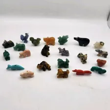 Miniature Fetish Jewelry Lot - 22 Hand-Carved Animals