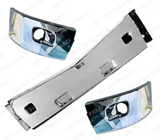 QSC Replacement Chrome Bumper Mid LH RH Set w/ Fog Light Holes for Peterbilt 579 (For: Peterbilt 579)