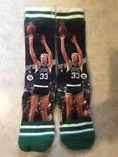 Larry Bird Stance Legend Basketball NBA Socks Boston Celtics Men Size L-XL 9-13