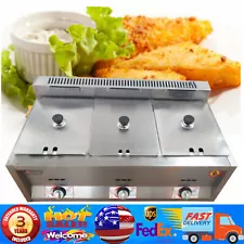 18L Propane NG Gas Fryer Catering Warmer Steam Table Buffet Restaurant 3 Pan!