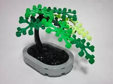 Custom bonsai tree with various green leaves, all new parts, FREE US Shipping!