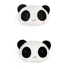 2X Panda with Different Faces Head Neck Rest Cushion Plush Auto Car Seat Pillow