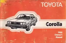 1980 Toyota Corolla Owners Manual Original OEM Owner User Instruction Guide Book (For: 1980 Toyota Corolla)