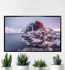 Scandinavian Print of Hamnoy | Lofoten Island Mountain Photography for Sale -