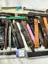 LARGE ASSORTED MIXED LOT OF LEATHER WRIST WATCH BANDS NOS