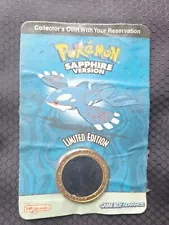 Nintendo Pokemon Sapphire Gameboy Coin Limited Edition Collector's 2003 Vintage