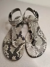 Guess Womans Sandals Sz 7.5 M Studded Roman Faux Snake Jumper2