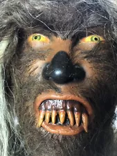 Vintage WOLFMAN Latex Mask WEREWOLF Halloween Horror Dr. Lady Scary 12”