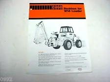 Case W14 Wheel Loader Backhoe Attachment Sales Sheet !