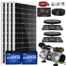 24V 300W Solar Powered Pond Aerator Aeration Pump 100 Weighted Tubing for 1 Acre