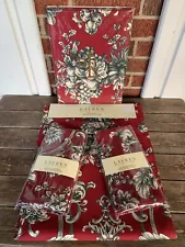 Ralph Lauren Dining Room Set-Tablecloth-Napkins-Table Runner-Red-Brand New-Red