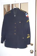 US Army Dress Blue Service Uniform Jacket Coat Decorated Patches Army ROTC NJ