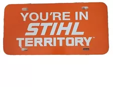 Power Tools Work Equipment Stihl Car License Plate Front Auto Tag Plate Orange