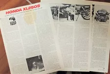 1978 6 page Honda XL250S Test Print Article