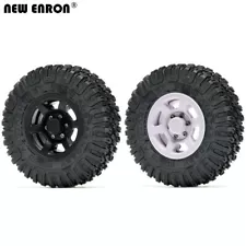 1.55" Plastic Rims & 85mm Rubber Tires 4Pcs for RC Car AXIAL 1/10 CC01 LC70 D90