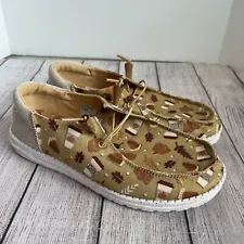 Hey Dude Wendy Funk Pumpkin Latte Shoes 9