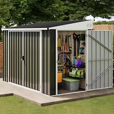 4x8 FT Heavy Duty Garden Metal Storage Shed outdoor Tool Sheds Storage House