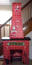 Vintage Toymaster Christmas Electric Cardboard Fireplace with 9ft Chimney #10006