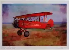 417004 Waco Taperwing 1928 Justin TX Limited Edition Watercolour Print