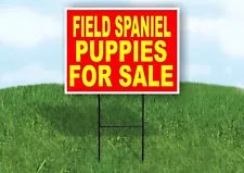 Field Spaniel PUPPIES FOR SALE YELLOW RED Yard Sign Road with Stand LAWN SIGN