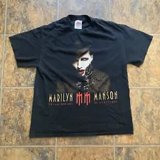 New ListingVintage Y2K Marilyn Manson Grotesque 2 Sided Tour T Shirt Black M/L Concert 2003