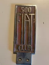 Original Fiat 500 Club Badge Bumper bar ? For Restoration Classic Car wall art