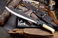 CFK IPAK Handmade D2 Custom BONE Hybrid BARONG MACHETE Hunting Chopper Knife