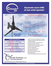 Wind Turbine, 24v DC, Chinook 200w Off Grid