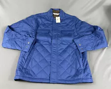 Peter Millar Jacket Crown Norfolk Quilted Bomber Large Blue Polyester MSRP $248