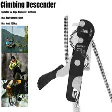 150kg Climbing Rope Grab Self-braking Descender Gear Equip For Climbing Caving