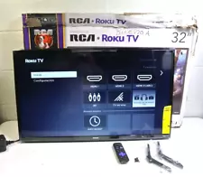 RCA RTR3261-F-CA 32" Flat Screen 720p Roku Smart LED TV Black