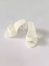 2009 Barbie Number 1 Reproduction White Open Toe Heels Shoes Mules Just Deboxed