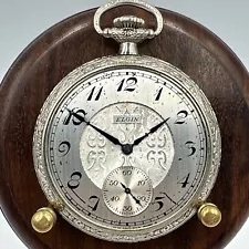 1922 Elgin Grade 387 Openface Pocket Watch 14k White Gold F Model 7 16s 17J RUNS