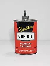 Vintage Revelation Gun Oil Tin Can Western Auto 3 Oz.