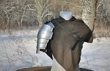 Medieval Single Pauldron 18G Steel LARP SCA Shoulder Armor For Role & Cosplay