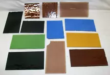 12 Sections of Antique Stained Glass (8", 6", 4" Panels) Nice Color Variety