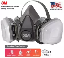 3M 7 IN 1 Reusable Half Face Respirator Facepiece Gas Mask Spraying Painting MED