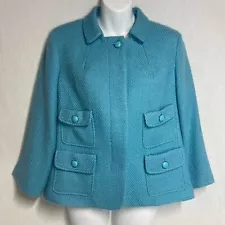 Talbots cape wool blend blue jacket New gift