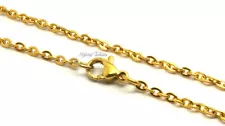 24k GOLD PLATED LINK CABLE NECKLACE ALL LENGTHS GOLD CHAIN