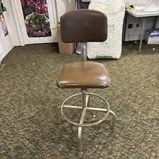 VTG Industrial Metal Drafting Stool Chair Swivel