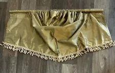 3 Valances Gold Waterfall Lined Tassels Rod Pocket 75% Silk Blend