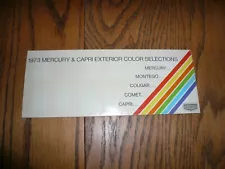 1973 Mercury & Capri Factory Exterior Color Selections - Vintage