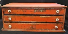 Antique Spool Cabinet Apothecary Box Industrial Drawer Tool Box Grunge Paint