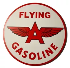 Flying A Gasoline Hem Wrapped Novelty 12" Diameter Circular Sign NEW!