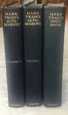 MARK TWAIN'S AUTOBIOGRAPHY, NY: Harper; 1st. Ed., 1924, 2 Vols. + Notes Volume