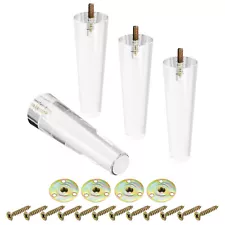 Acrylic Furniture Legs, 150mm/5.91" Long with Installation Hardware Set of 4