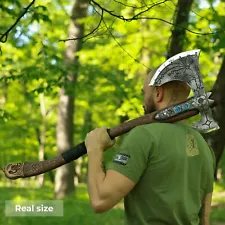 Leviathan axe Kratos hand forged ax 4.2 kg Carbon steel W108 9lb 35.9" Cosplay