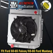 for 1960-66 Ford Mustang Falcon Ranchero Mercury Comet 4 Row Radiator Shroud Fan